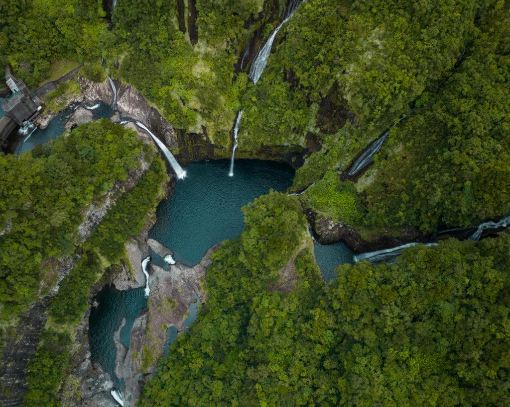 Photo aérienne drone cascades