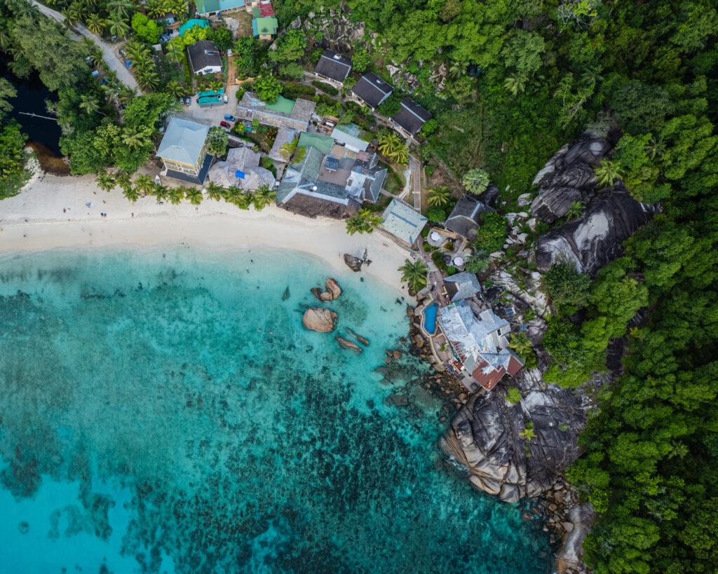 photographie aérienne en drone aux seychelles