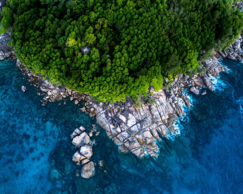 photographie aérienne en drone aux seychelles