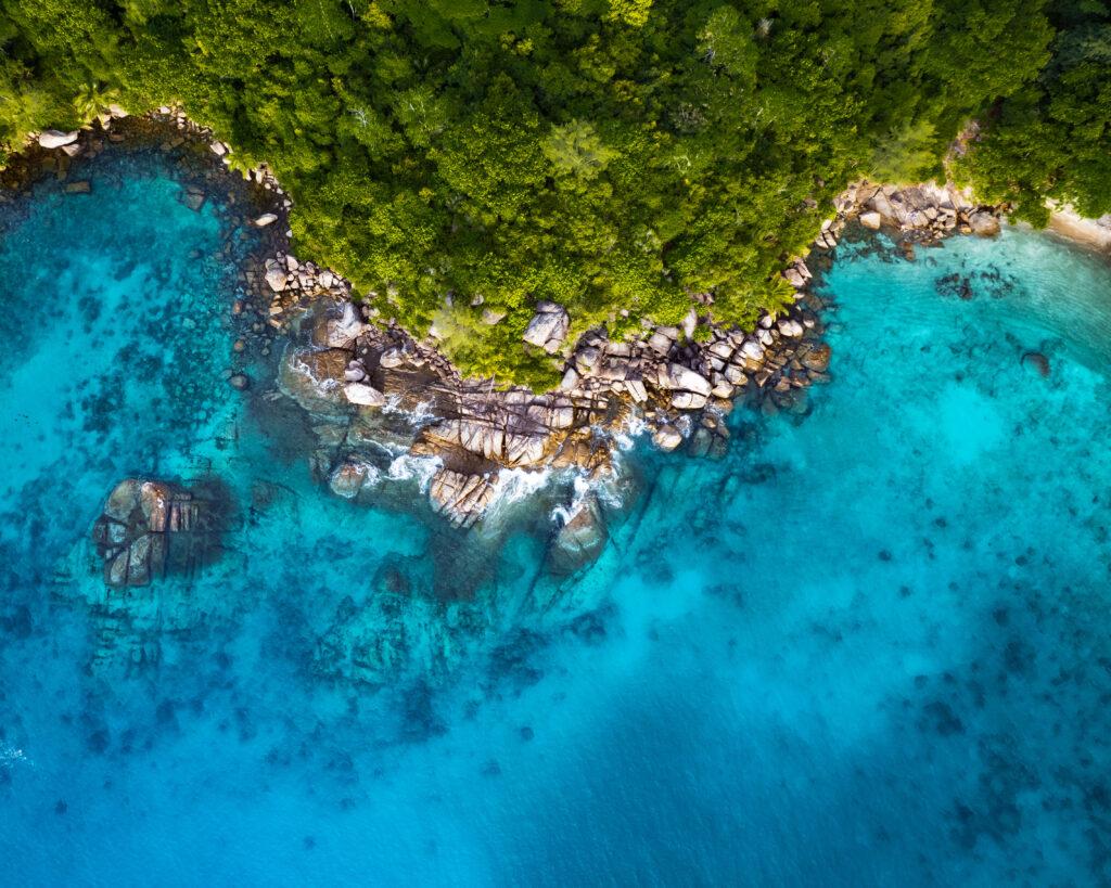 photographie aérienne en drone aux seychelles